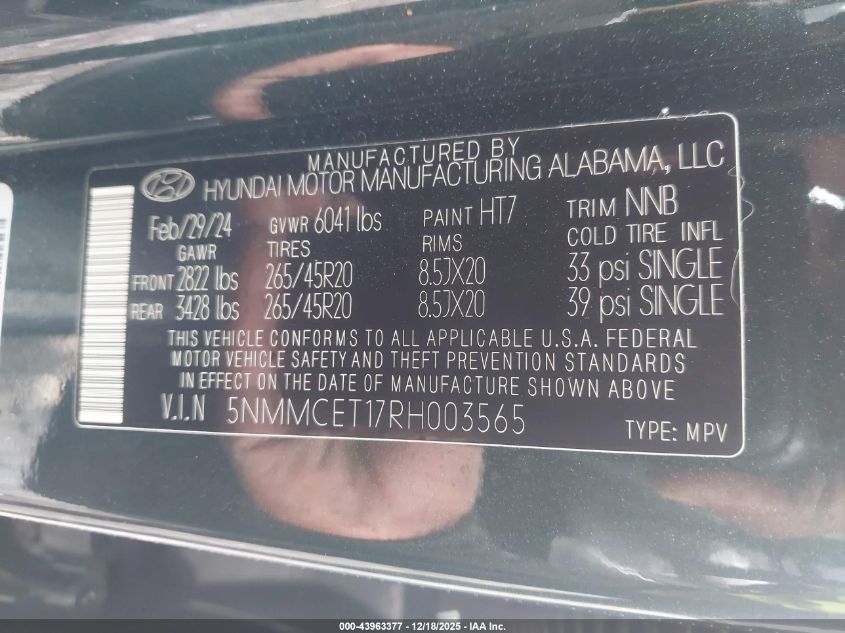 2024 Genesis Electrified Gv70 Advanced Awd VIN: 5NMMCET17RH003565 Lot: 43963377