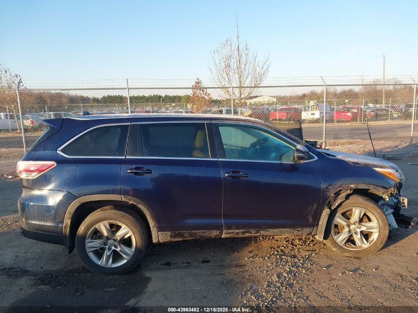 2014 Toyota Highlander Limited Platinum V6 VIN: 5TDDKRFH3ES026626 Lot: 43963482