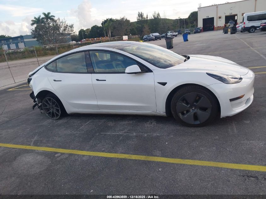 2022 Tesla Model 3 Rear-Wheel Drive VIN: 5YJ3E1EA4NF157593 Lot: 43963559