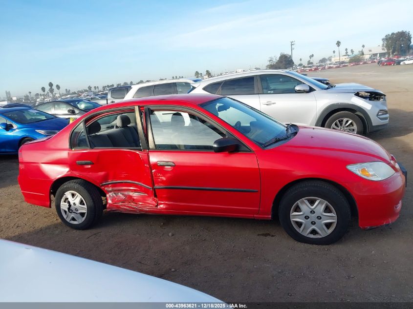 2005 Honda Civic Vp VIN: 1HGES16395L003333 Lot: 43963621