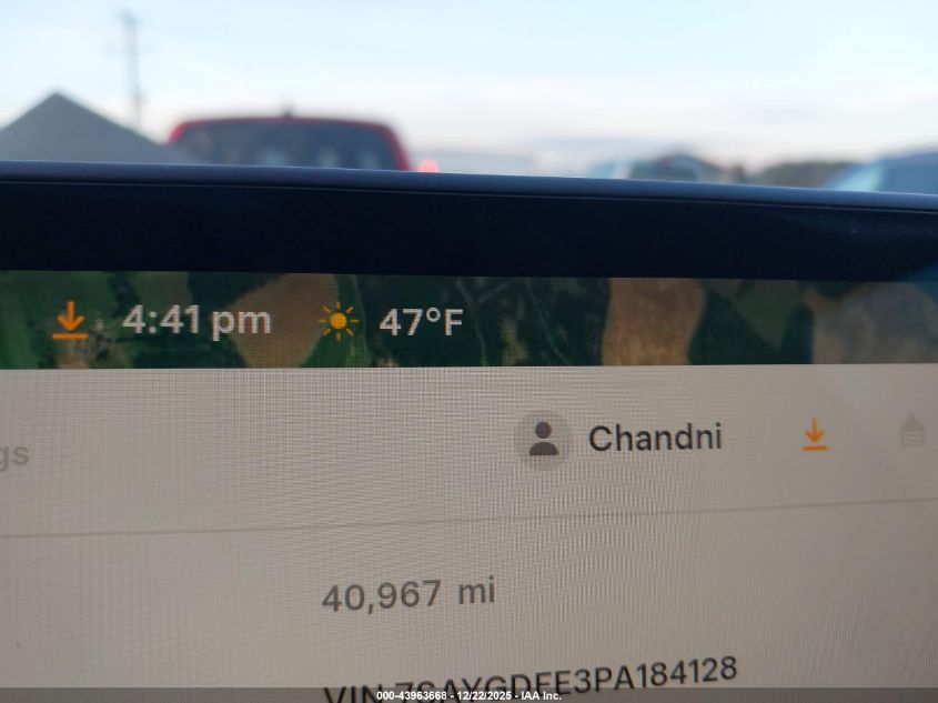 2023 Tesla Model Y Awd/Long Range Dual Motor All-Wheel Drive VIN: 7SAYGDEE3PA184128 Lot: 43963668