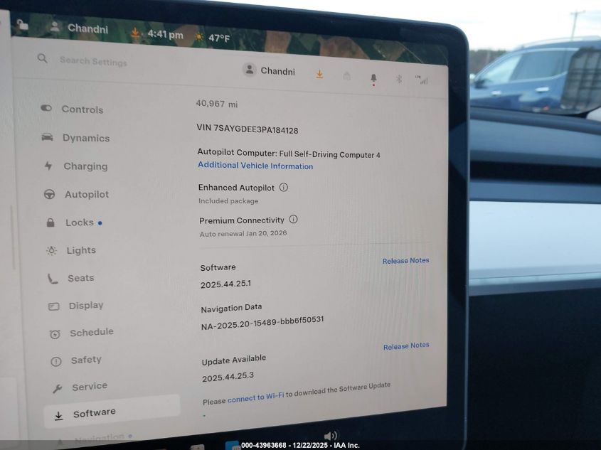 2023 Tesla Model Y Awd/Long Range Dual Motor All-Wheel Drive VIN: 7SAYGDEE3PA184128 Lot: 43963668