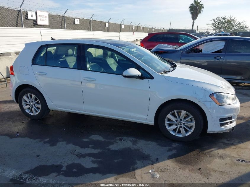 2015 Volkswagen Golf Tsi S 4-Door VIN: 3VW217AU5FM033952 Lot: 43963728