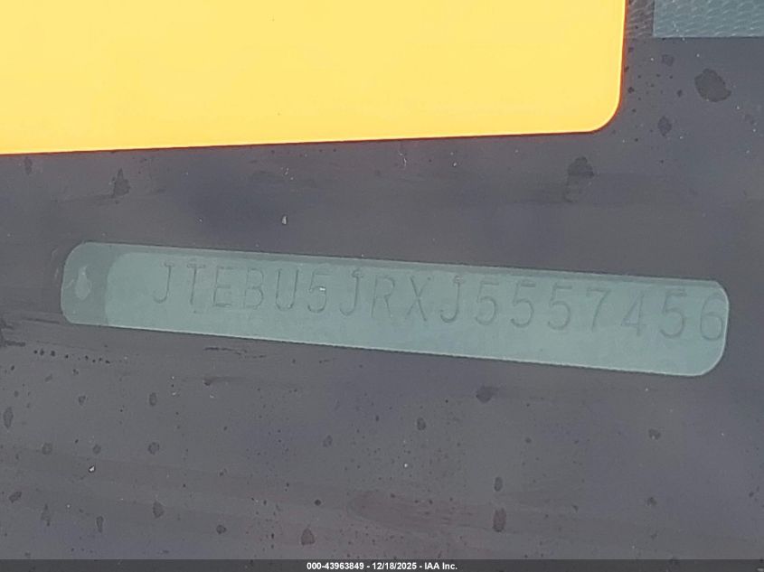 2018 Toyota 4Runner Sr5 VIN: JTEBU5JRXJ5557456 Lot: 43963849