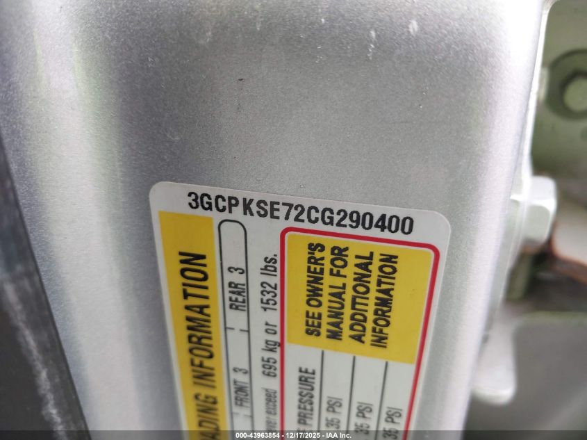 2012 Chevrolet Silverado 1500 Lt VIN: 3GCPKSE72CG290400 Lot: 43963854