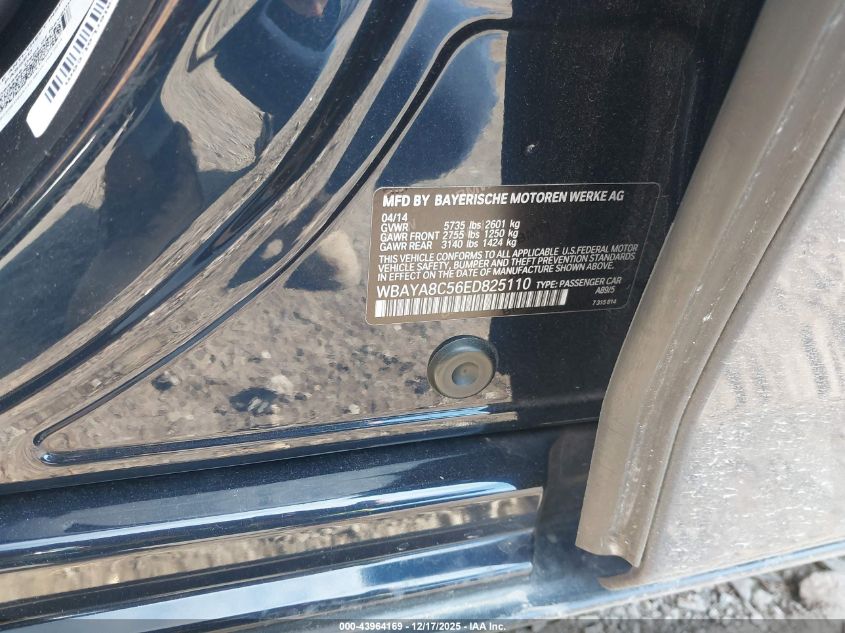2014 BMW 750I VIN: WBAYA8C56ED825110 Lot: 43964169