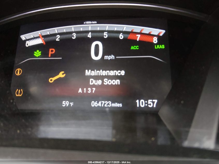 2019 Honda Cr-V Ex-L VIN: 5J6RW1H87KA023210 Lot: 43964217