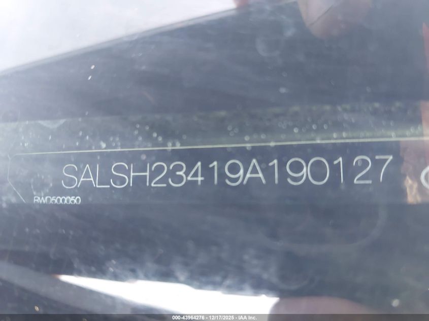 2009 Land Rover Range Rover Sport Supercharged VIN: SALSH23419A190127 Lot: 43964276