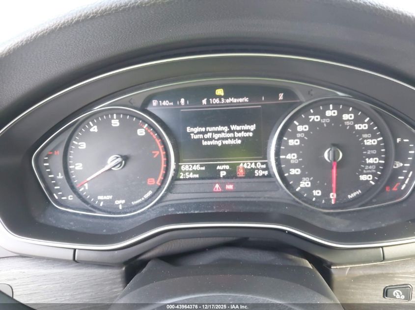 2019 Audi A4 40 Premium/40 Titanium Premium VIN: WAUGMAF49KN017966 Lot: 43964376