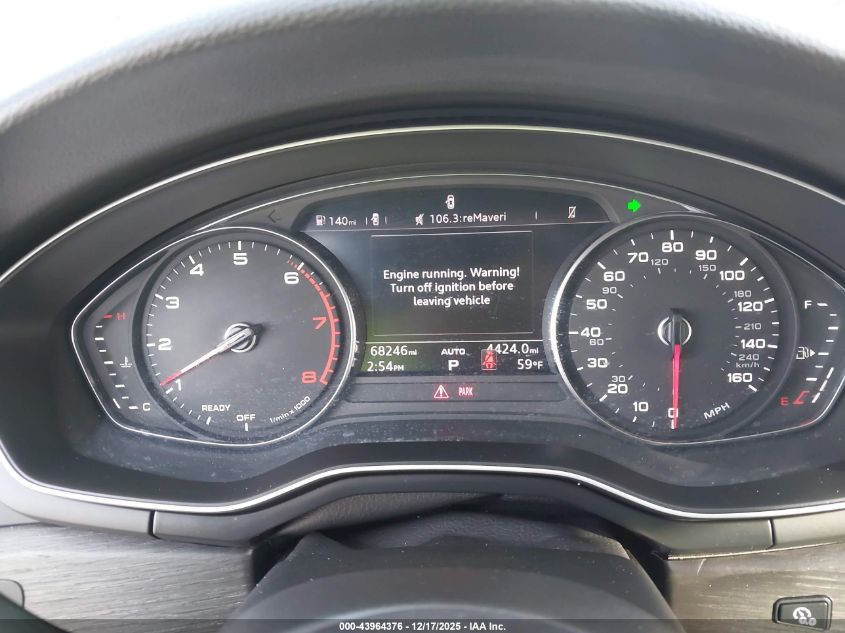 2019 Audi A4 40 Premium/40 Titanium Premium VIN: WAUGMAF49KN017966 Lot: 43964376