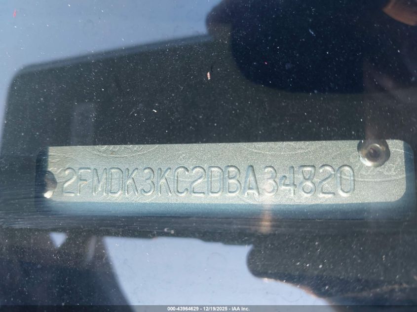 2013 Ford Edge Limited VIN: 2FMDK3KC2DBA34820 Lot: 43964629