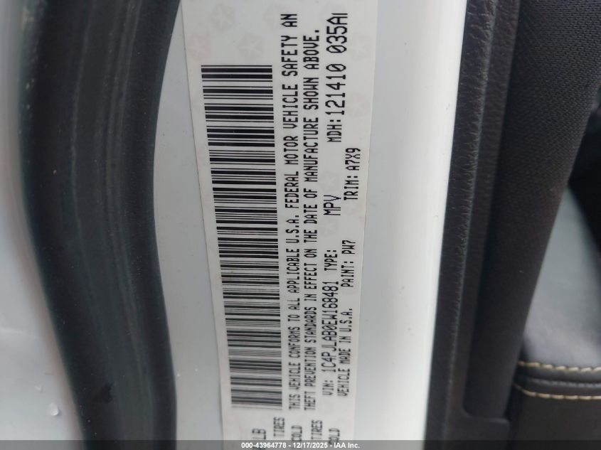 2014 Jeep Cherokee Sport VIN: 1C4PJLAB0EW168481 Lot: 43964778