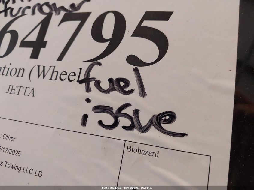 2003 Volkswagen Jetta Gl VIN: WVWRK61J43W303716 Lot: 43964795