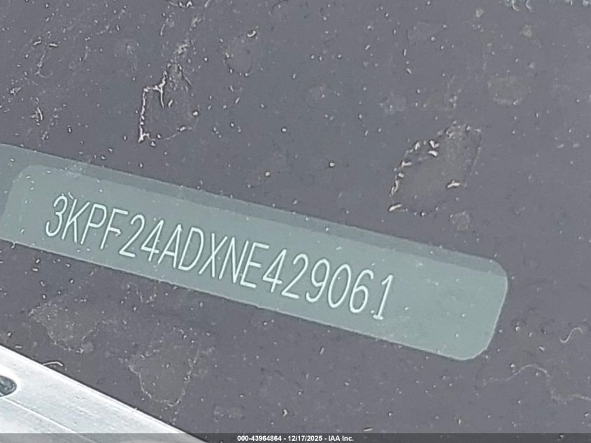 2022 Kia Forte Lxs VIN: 3KPF24ADXNE429061 Lot: 43964864