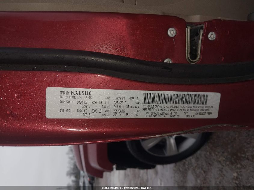 2016 Jeep Patriot High Altitude Edition VIN: 1C4NJRFB9GD697154 Lot: 43964991