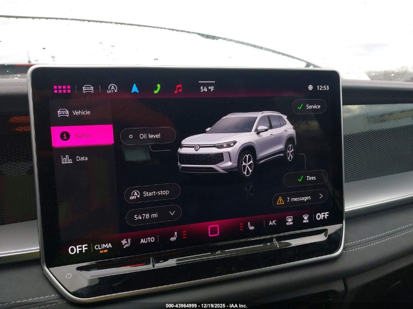 2025 Volkswagen Tiguan 2.0T Se R-Line Black VIN: 3VVGR7RM7SM026955 Lot: 43964999