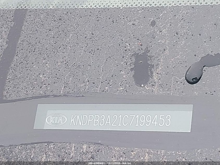 2012 Kia Sportage Lx VIN: KNDPB3A21C7199453 Lot: 43965061