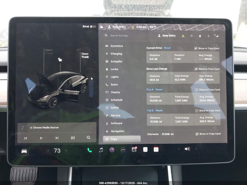 2019 Tesla Model 3 Long Range/Mid Range/Standard Range/Standard Range Plus VIN: 5YJ3E1EAXKF397811 Lot: 43965090