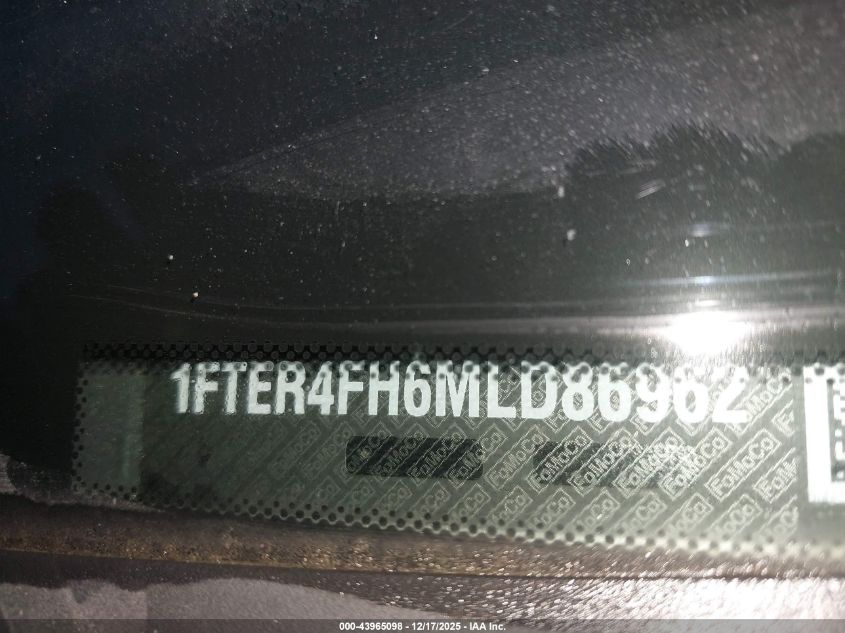 2021 Ford Ranger Xl VIN: 1FTER4FH6MLD86962 Lot: 43965098