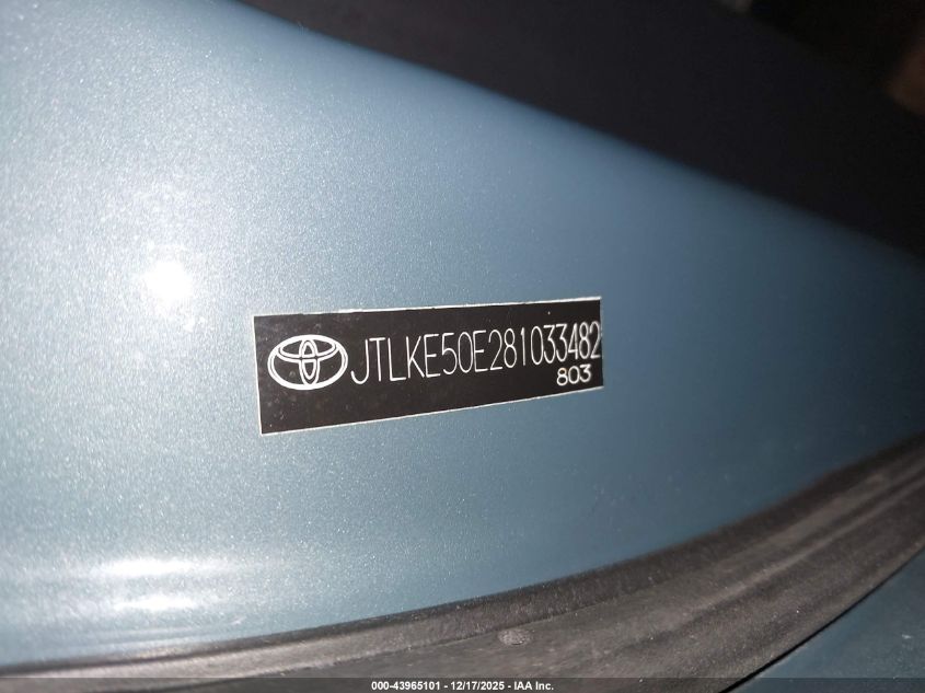 2008 Scion Xb VIN: JTLKE50E281033482 Lot: 43965101