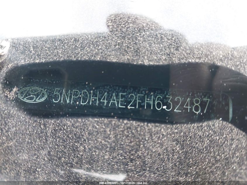2015 Hyundai Elantra Se VIN: 5NPDH4AE2FH632487 Lot: 43965201