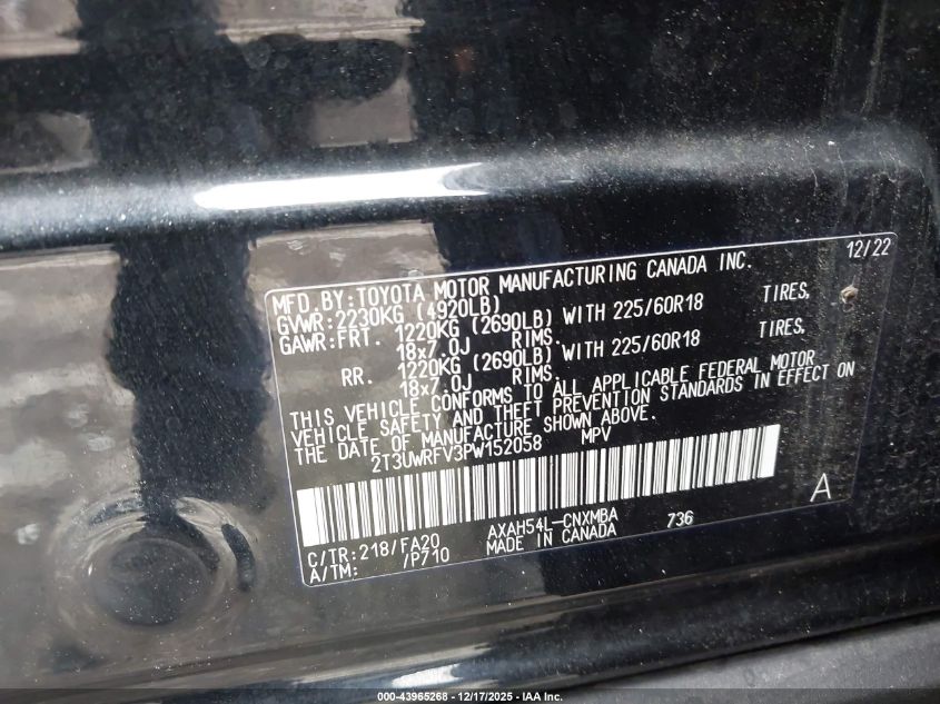 2023 Toyota Rav4 Hybrid Woodland Edition VIN: 2T3UWRFV3PW152058 Lot: 43965268