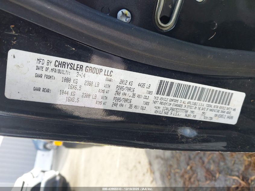 2014 Jeep Patriot Sport VIN: 1C4NJPBA7ED777700 Lot: 43965333