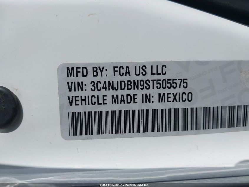 2025 Jeep Compass Latitude 4X4 VIN: 3C4NJDBN9ST505575 Lot: 43965382