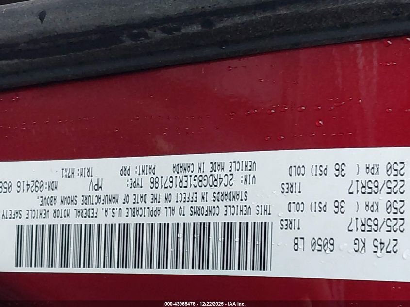 2014 Dodge Grand Caravan American Value Pkg VIN: 2C4RDGBG1ER167186 Lot: 43965478