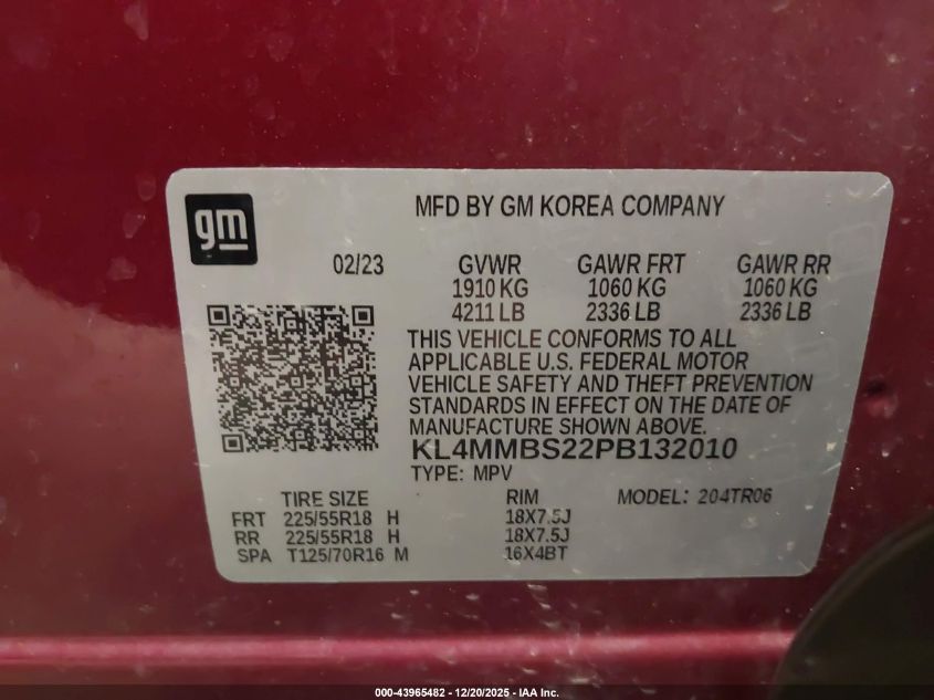 2023 Buick Encore Gx Preferred VIN: KL4MMBS22PB132010 Lot: 43965482