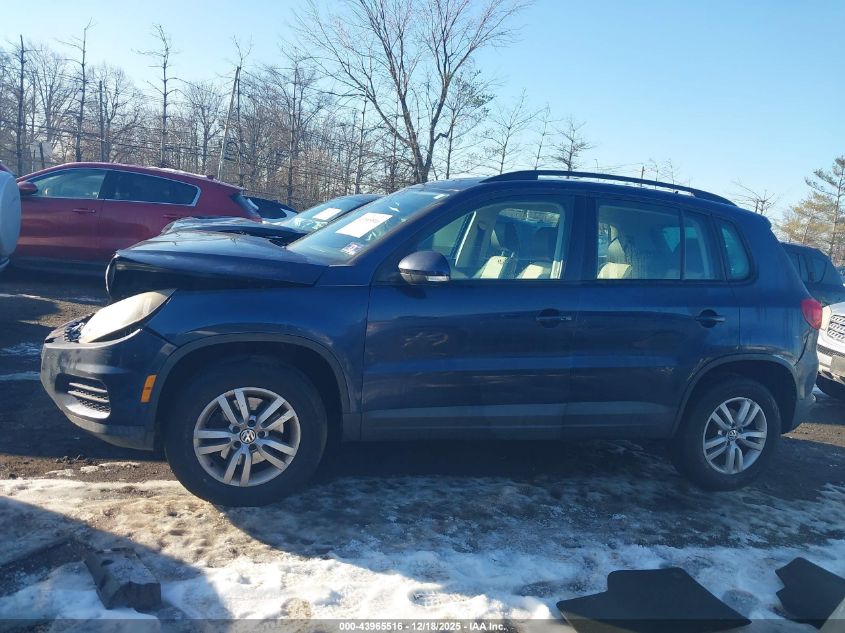 2016 Volkswagen Tiguan S VIN: WVGAV7AX7GW591313 Lot: 43965516