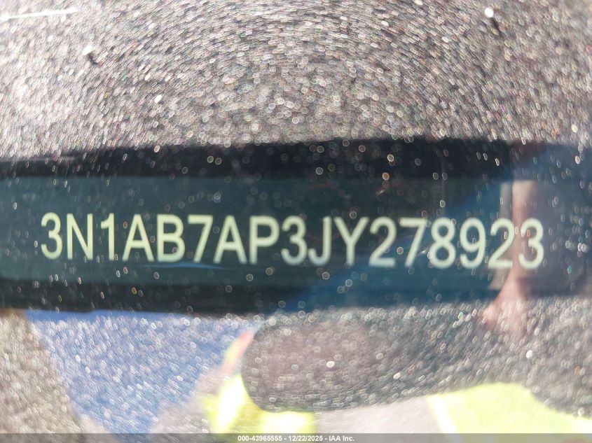 2018 Nissan Sentra Sr VIN: 3N1AB7AP3JY278923 Lot: 43965555