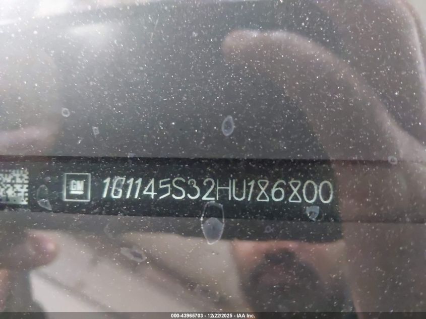 2017 Chevrolet Impala 2Lz VIN: 1G1145S32HU186800 Lot: 43965703