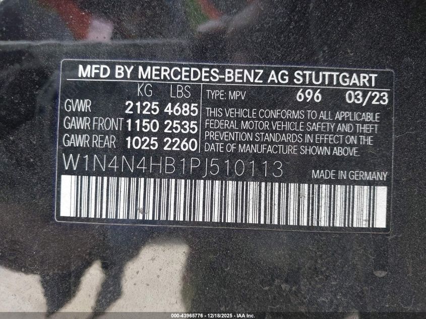 2023 Mercedes-Benz Gla 250 4Matic VIN: W1N4N4HB1PJ510113 Lot: 43965776