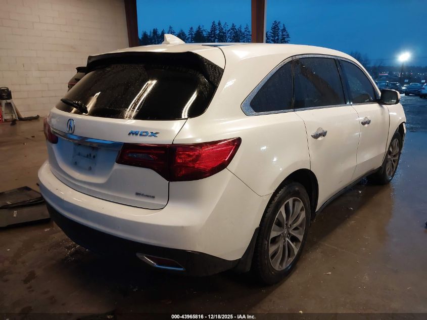 2015 Acura Mdx Technology Package VIN: 5FRYD4H40FB027617 Lot: 43965816