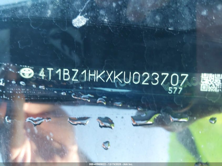 2019 Toyota Camry Xse V6 VIN: 4T1BZ1HKXKU023707 Lot: 43965822