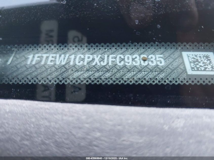 2018 Ford F-150 Xlt VIN: 1FTEW1CPXJFC93035 Lot: 43965840