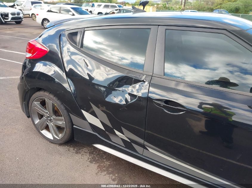 2014 Hyundai Veloster Turbo W/Black VIN: KMHTC6AEXEU200073 Lot: 43965843