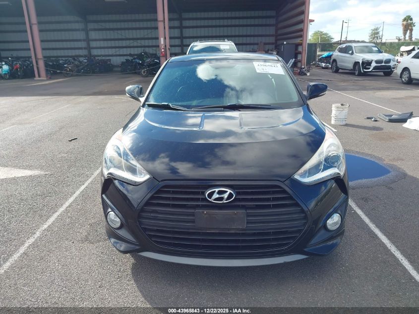 2014 Hyundai Veloster Turbo W/Black VIN: KMHTC6AEXEU200073 Lot: 43965843
