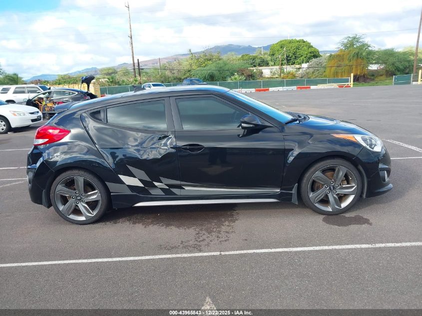 2014 Hyundai Veloster Turbo W/Black VIN: KMHTC6AEXEU200073 Lot: 43965843