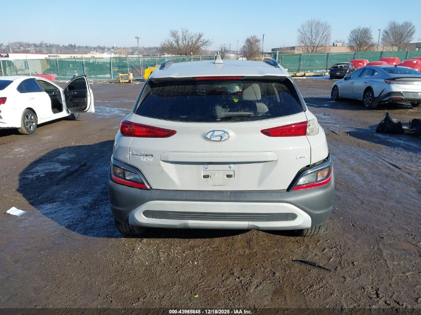 2022 Hyundai Kona Sel VIN: KM8K3CAB1NU786193 Lot: 43965848