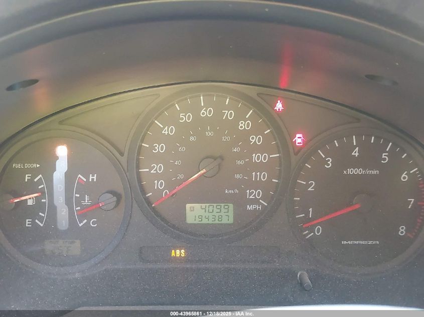 2007 Subaru Impreza 2.5I VIN: JF1GG61677H816592 Lot: 43965861