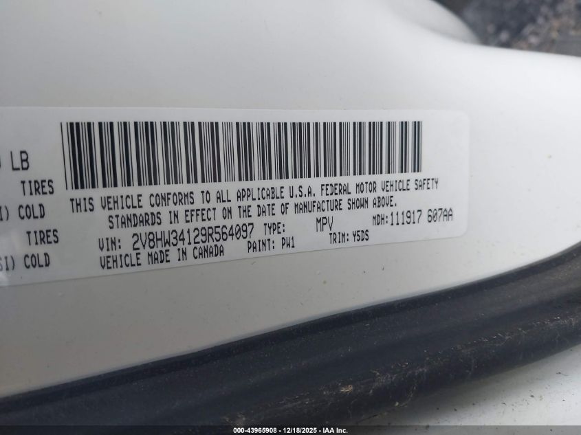 2009 Volkswagen Routan Se VIN: 2V8HW34129R564097 Lot: 43965908