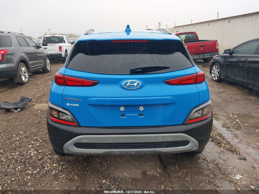 2022 Hyundai Kona Sel VIN: KM8K62AB9NU903763 Lot: 43965925