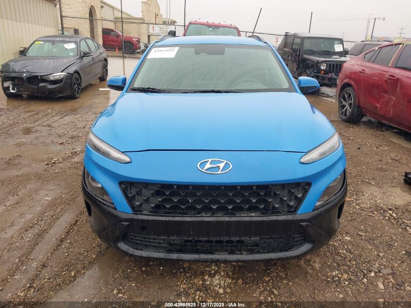 2022 Hyundai Kona Sel VIN: KM8K62AB9NU903763 Lot: 43965925