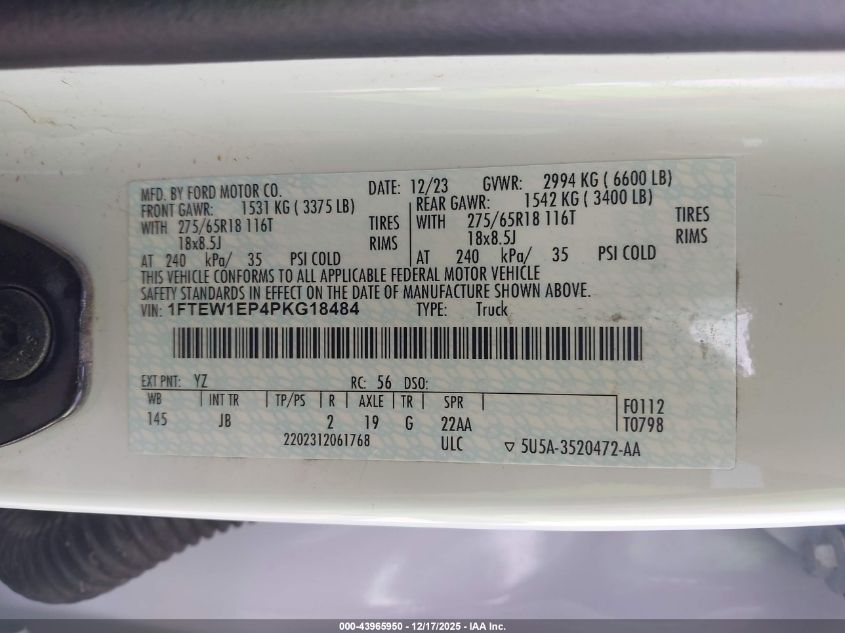 2023 Ford F-150 - 1FTEW1EP4PKG18484