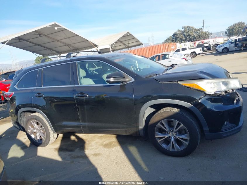 2015 Toyota Highlander Xle V6 VIN: 5TDKKRFH6FS053117 Lot: 43965986