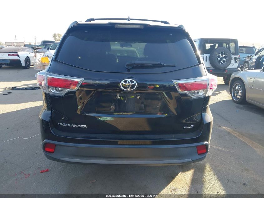 2015 Toyota Highlander Xle V6 VIN: 5TDKKRFH6FS053117 Lot: 43965986
