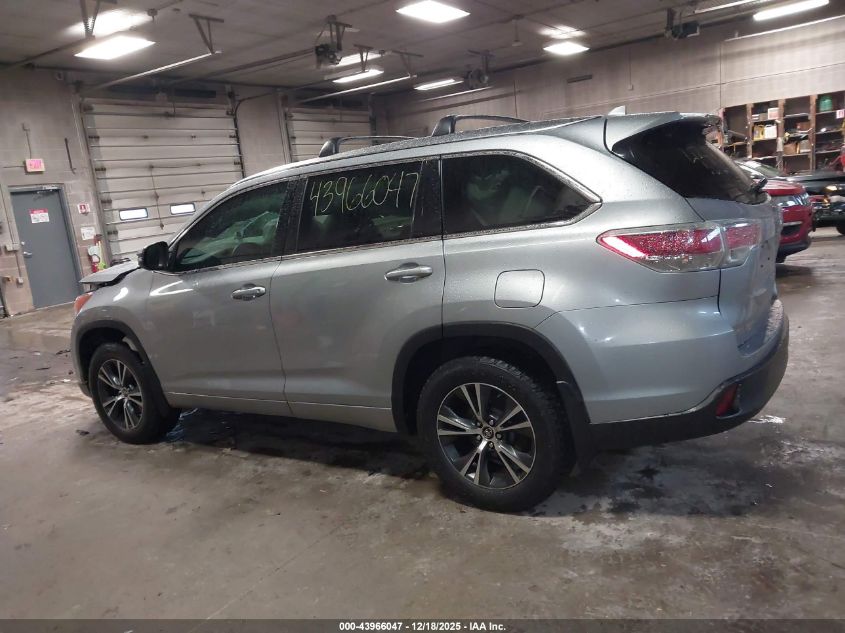 2016 Toyota Highlander Xle V6 VIN: 5TDJKRFH7GS295251 Lot: 43966047