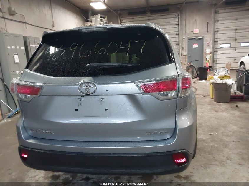 2016 Toyota Highlander Xle V6 VIN: 5TDJKRFH7GS295251 Lot: 43966047